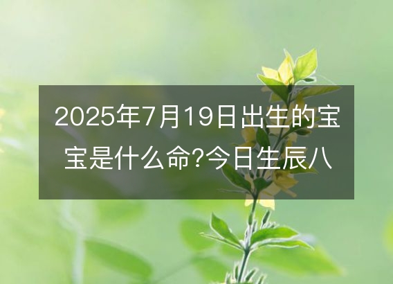 2025年7月19日出生的宝宝是什么命?今日生辰八字五行好吗