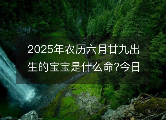 2025年农历六月廿九出生的宝宝是什么命?今日事业命运五行分析